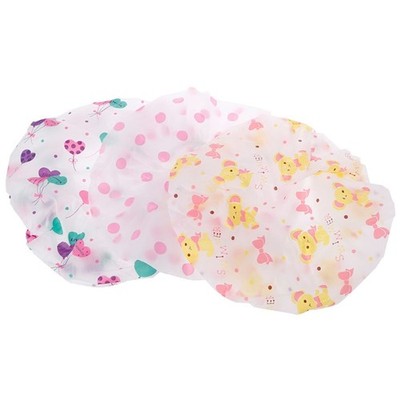 Waterproof Shower Cap Bath Plastic Hat Elastic Bathing Hair Headwear Lady Salon