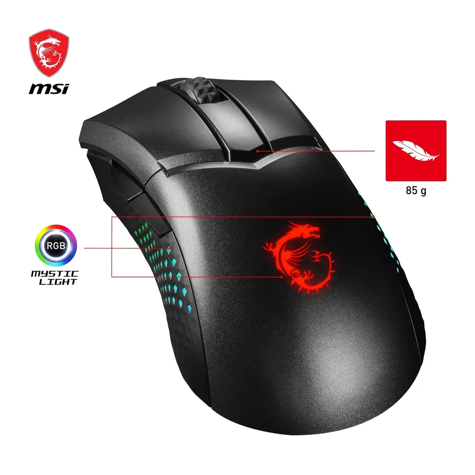 CLUTCH GM51 LIGHTWEIGHT WIRELESS Gaming Mouse - RGB, upto 26000 DPI, low - Image 2 of 4