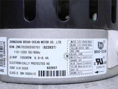 BROAD-OCEAN ZWK702D0550701 ECM Blower Motor 115-120V 3/4HP 1050RPM