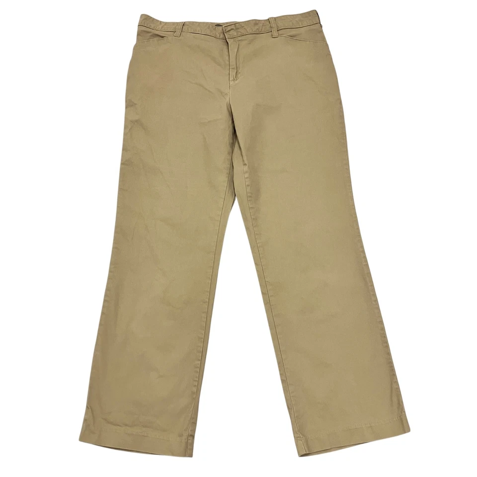Dickies Trousers Beige Womens 16 34W 29L Curvy Straight Fit Twill Skater Worker