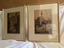 TWO BELA SZIKLAY ORIGINAL ITALIAN ETCHINGS