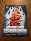 Reed Sheppard Signed 2024 Optic White Hot Rookie  Kentucky  Houston Rockets Auto