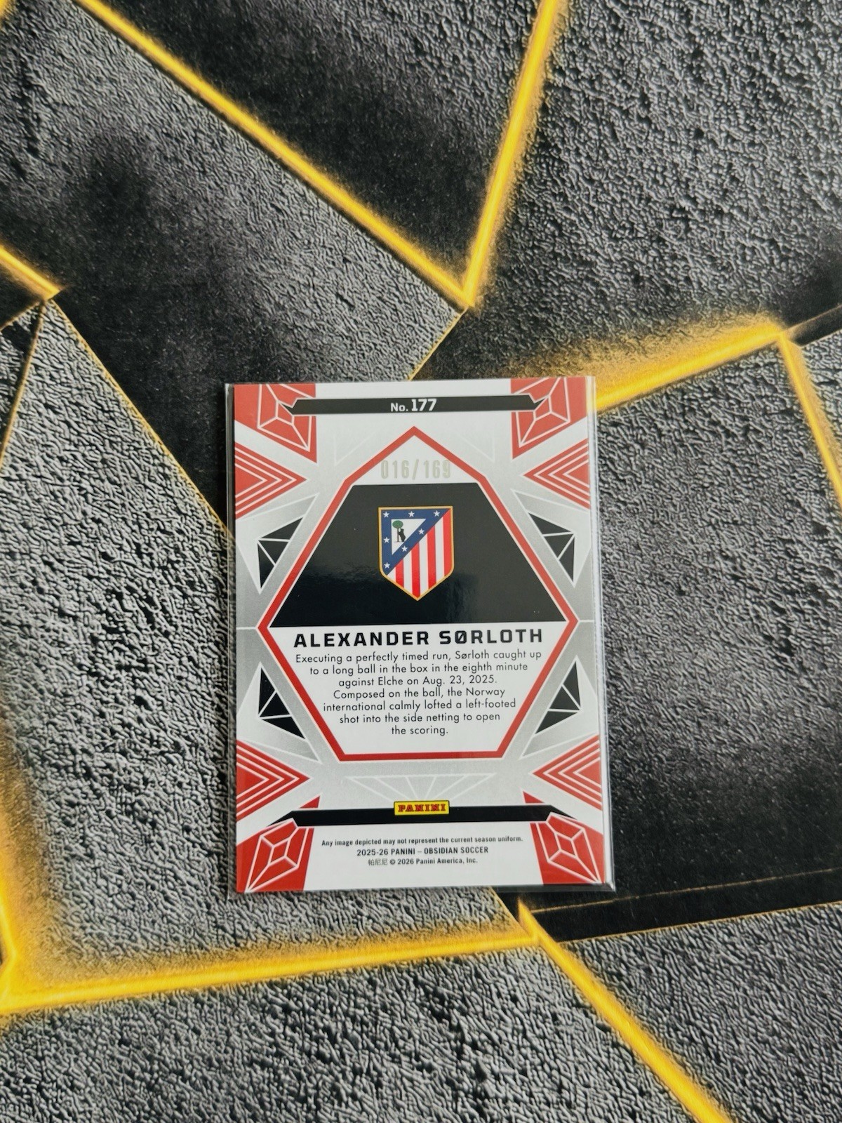 Panini 2025-26 Obsidian Alexander Sørloth Atlético Madrid La Liga #177 /169 view 2
