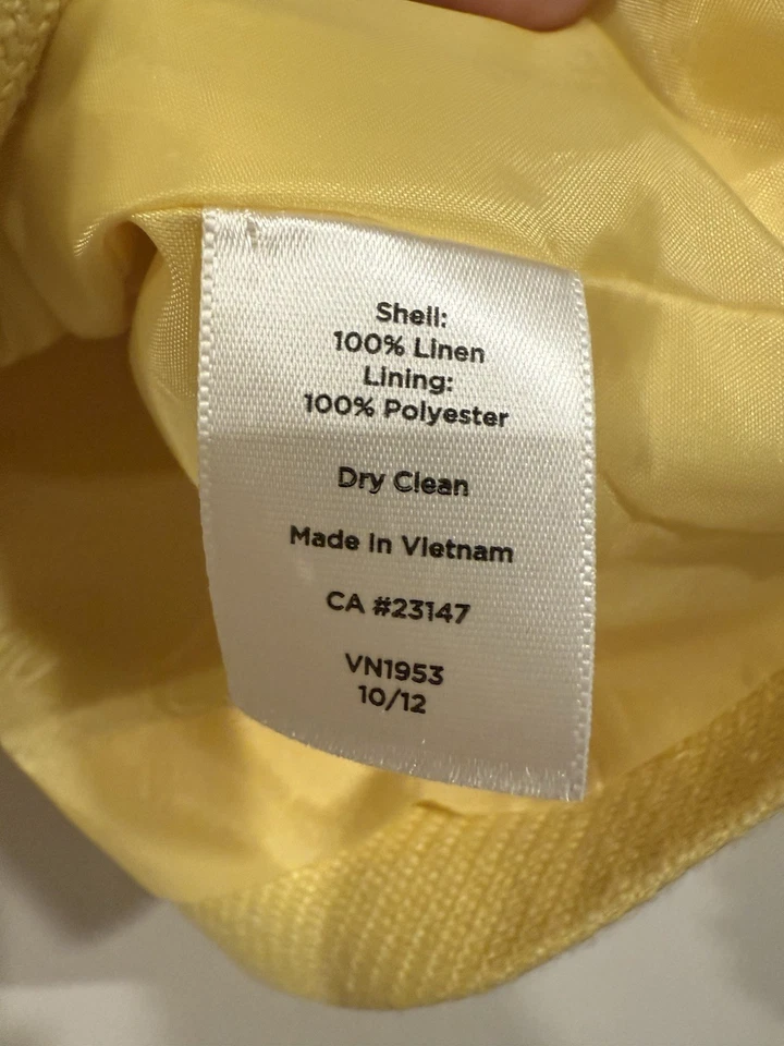 Женская куртка Talbots 6 Petite Yellow Linen Career Resort - Изображение 4 из 4