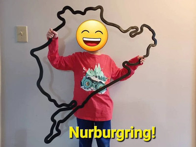 Huge 44'' Nurburgring 3D Race Track Map Outline Wall Art F1 GP