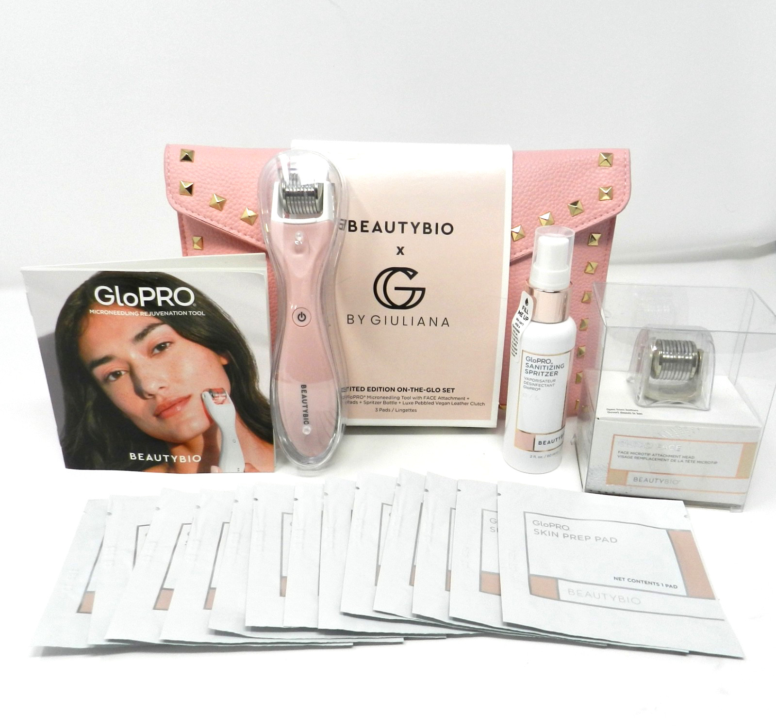BeautyBio By Giuliana On The Glo Microneedling Tool Set Xtra Microtip + Prep Pad