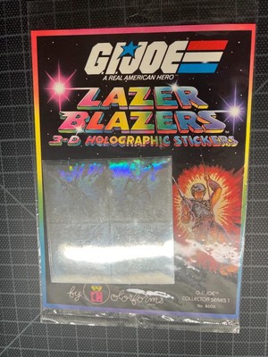 Vintage G.I. JOE LAZER BLAZERS 3-D Holographic Stickers 1983 Hasbro nos MINT mip