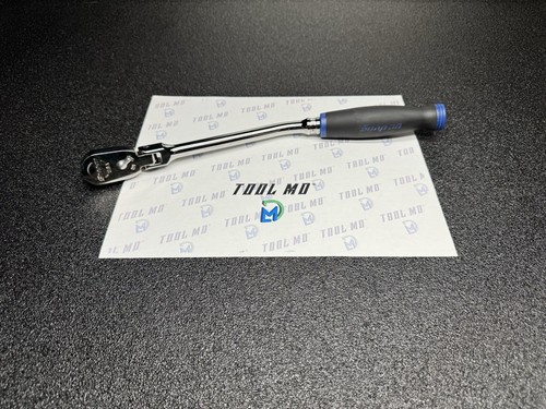 Snap-on Tools NEW POWER BLUE 3/8" Drive Soft Grip Bent Flex Head Ratchet FHBF80A - Picture 1 of 15
