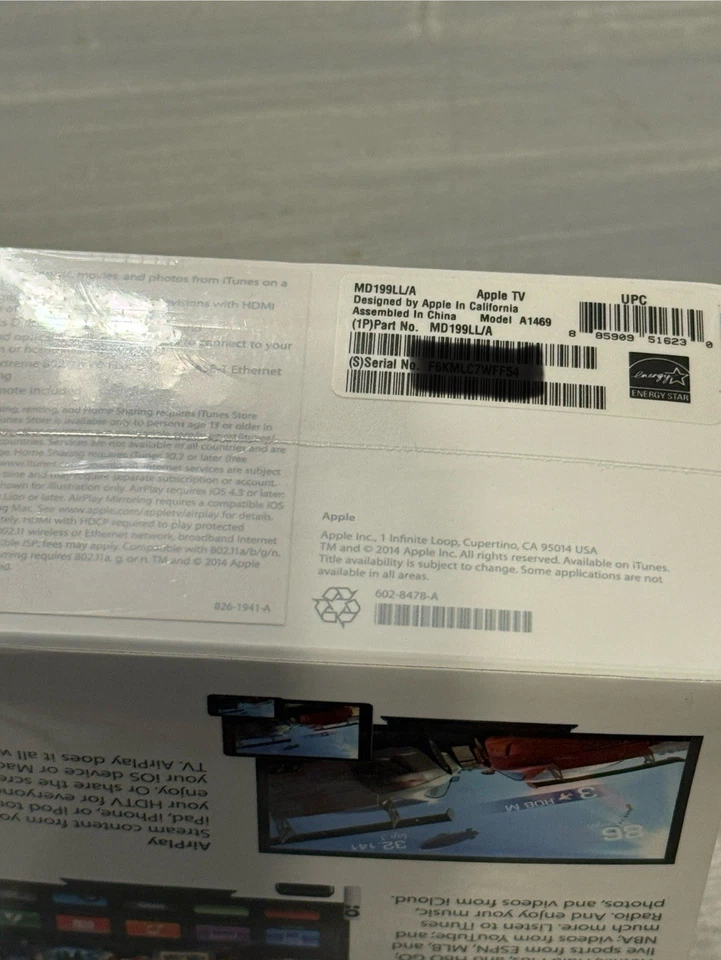 Apple TV 3rd Generation MD199LL/A Model A1427 BRAND NEW Sealed - Image 4 of 4