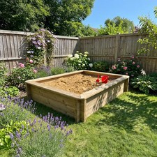 Wooden Sandpit - 2m x 1.5m – 429mm Height – 44mm Thick Wall