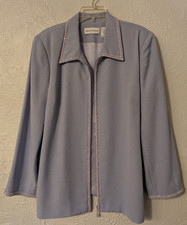 Vtg Alfred Dunner womens size 16 zipper jacket, lilac purple, padded shoulders