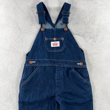 Vintage Round House Latzhose Kinder 6 Jahre Indigo Dunkelblau Denim Latzhose