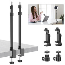 2 Pack Desk Mount with 1/4"  3/8" Screws, Ball Head, 17-41" Adjustable Aluminum