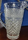 Vintage Anchor Hocking Wexford Glass Pitcher Beverage 64 oz Diamond Pattern MCM
