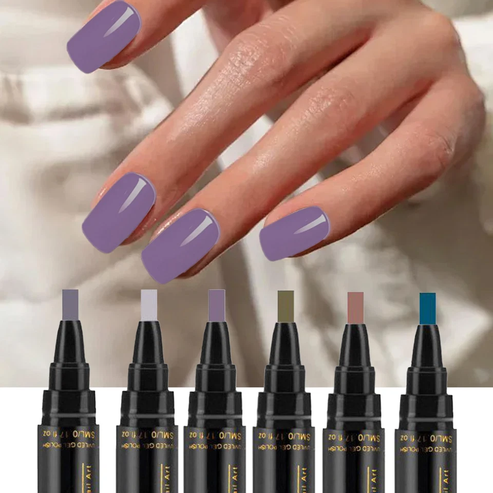 Penna per unghie, 6 pezzi, matite per smalto, asciugatura rapida, durevole, graffiti-Ma - Immagine 4 di 4