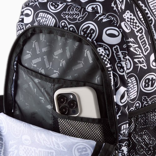 ZAINO PUMA ACADEMY ALL-OVER PRINT BACKPACK - 091150-08 - col. bianco/nero - Foto 4 di 5