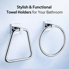 Hand Towel Ring Holder Wall Mount Round Bathroom Accessory Modern Chrome Holder