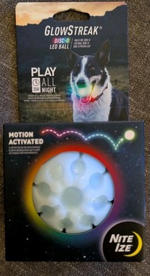 Nite Ize GlowStreak LED Dog Ball Motion-Activated Light Up Disc-O Color Changing