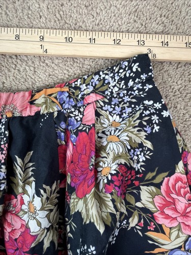 F A Chatta Ltd Rock Damen 8 schwarz pink dunkel Blumen Vintage Made in USA Midi - Bild 6 von 9
