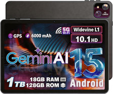 10 Inch Android Tablet, Android 15 with 18GB RAM  128GB ROM 1TB Expandable , O