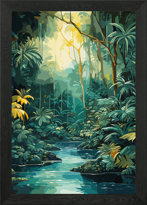 Tropischer Regenwald Fluss Gerahmtes Wandbild Poster Leinwanddruck Bild