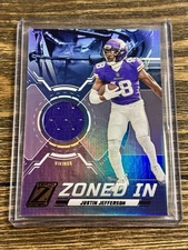 Justin Jefferson 2023 Panini Zenith Football Zoned In Patch #ZI-JJS Vikings 