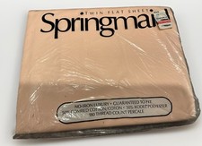 Vintage NOS Springmaid Peach Twin Flat Sheet Made in USA New