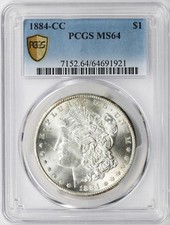 1884-CC Morgan Silver Dollar PCGS MS64 Carson City
