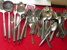 MIXED LOT 35  SERVING PIECES Quality Stainless  Wedding Catering Crafts # 78