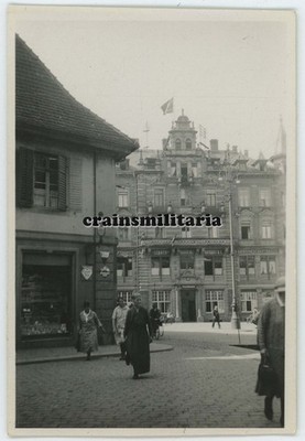 Orig. Foto Strassenszene b. Volkshaus Staatsbräuerei Rothaus in Baden 1930'er