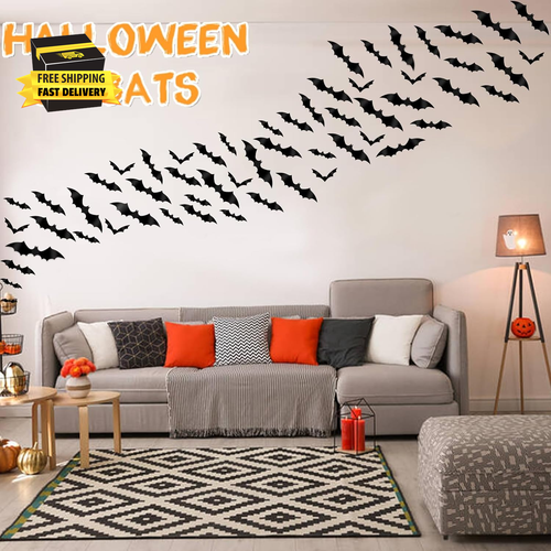Pipistrelli Decorazione da Parete, 120 Pezzi 3D Pipistrello Halloween Decorazione Adesivi per Decorazione Casa 4 S - Foto 6 di 8