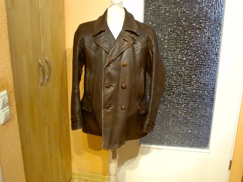 Kutscherjacke Thälmannjacke Lederjacke Krad-Jacke Militär 30er 40er Jahr Gr. 50 - Bild 2 von 15