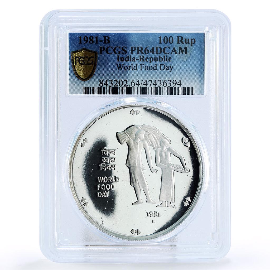 India 100 rupees FAO World Food Day PR64 PCGS silver coin 1981 | eBay