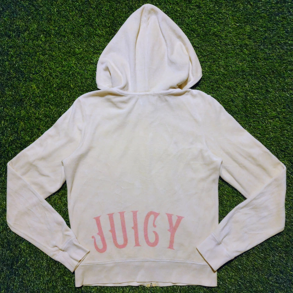 Y2k 2000s Vintage Juicy Couture Velour Zip-Up Hoodie Sweater - Image 2 of 4