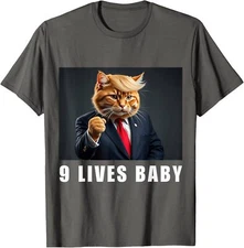 Cat Trump 9 Lives Baby Funny Animal Design Unisex T-Shirt