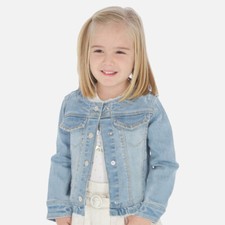 MAYORAL GIRLS GIACCA JEANS CORTA CON VOLANT NUOVA 3467 taglia 92/2 Y