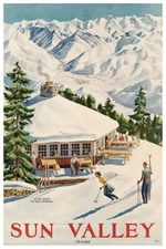 Sun Valley Idaho Vintage Travel Ski Poster