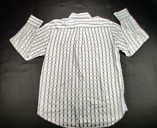 Tommy Hilfiger Herren Hemd Medium Button Down weiß/blau kariert 80er 2-lagig Stoff - Bild 6 von 9