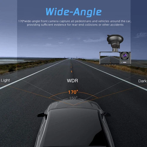 Dual Lens Autokamera Dashcam Full HD 1080P DVR Recorder Nachtsicht G-Sensor - Bild 7 von 20