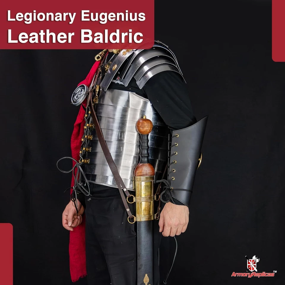 Medieval Romano Gladius Legionario Cuero Baldrico Espada Cinturón Accesorio Foto 4 de 4