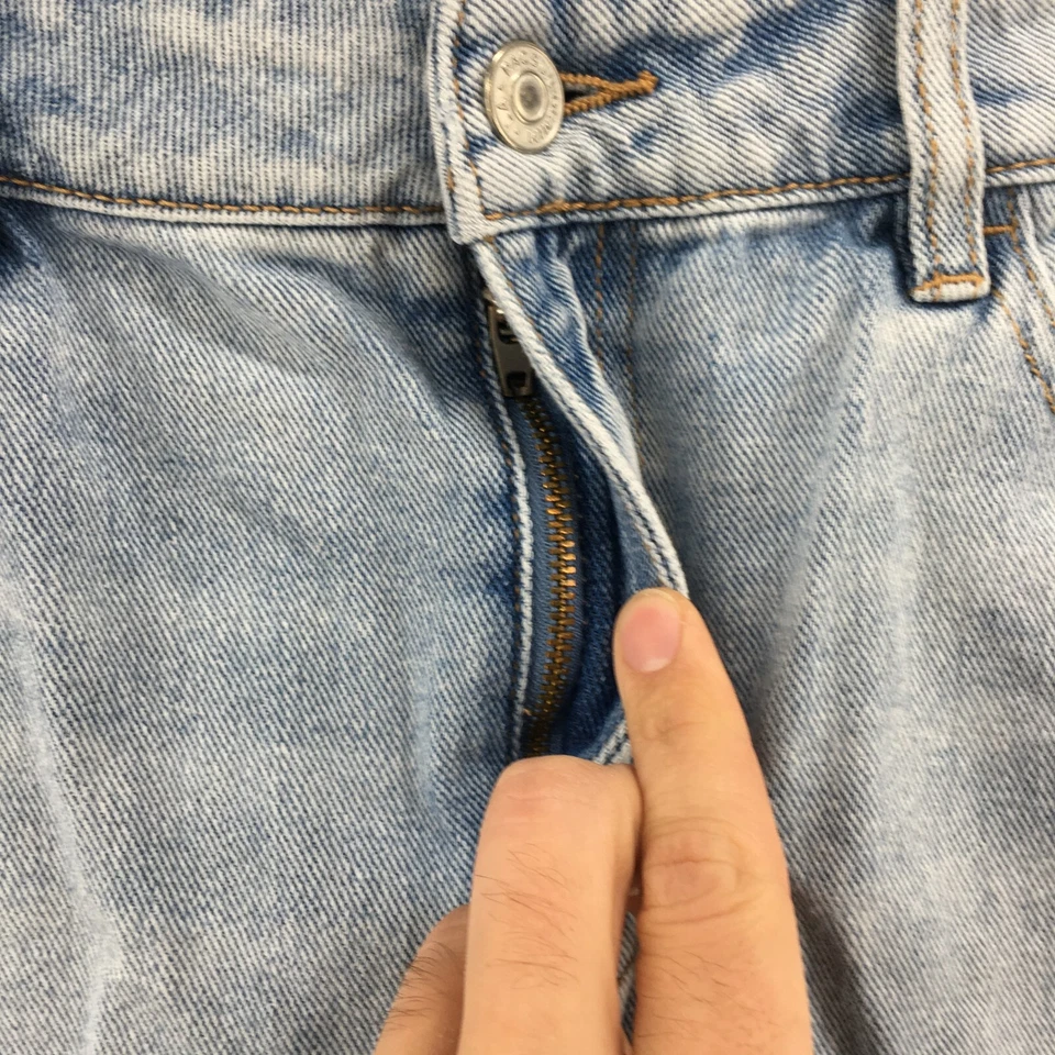 Saia Pacsun Curta Linha A Feminina 28 (Real 30X13.5) Azul Denim Cintura Média Zíper Mosca - Imagem 3 de 4