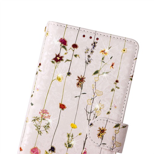 Flowers Pattern Leather Wallet Card Phone Case For Samsung S24 Ultra S23 S22 S8 - Picture 8 of 28