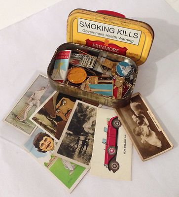Erinmore Flake Tobacco Tin Cigarette Cards Soviet Russian Pin Badge Lot (B46)