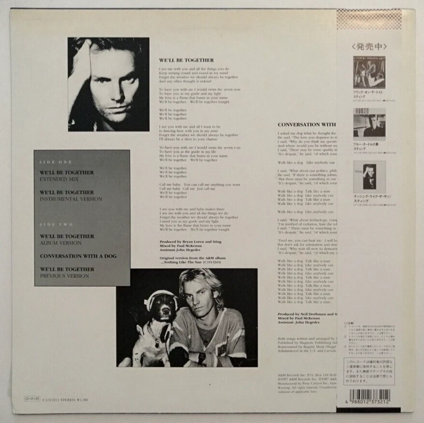 Sting - We'll Be Together - Conversation dog - Japan Vinyl OBI Ins - C12Y-3213 - Image 2 of 4