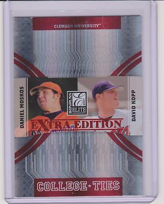 RARE 2007 DONRUSS ELITE MOSKOS / KOPP RED ROOKIE COLLEGE TIES CARD #CT-1 ~ /100
