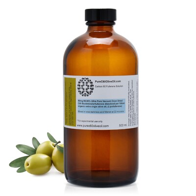 PureC60OliveOil C60 Organic Olive Oil 500ml - 99.95% Ultra Pure VOD C60 400mg