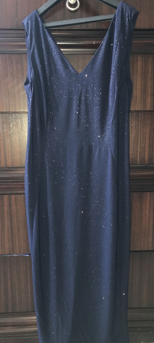 calvin klein navy sequin dress Calvin Klein Dresses | Nwt Calvin Klein Midnight Blue Dress Size 6 | Color: Blue | Size: 6