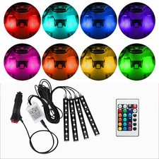 Car RGB 36 LED Light Strip Interior Atmosphere Neon Lamp Remote Control For Cars