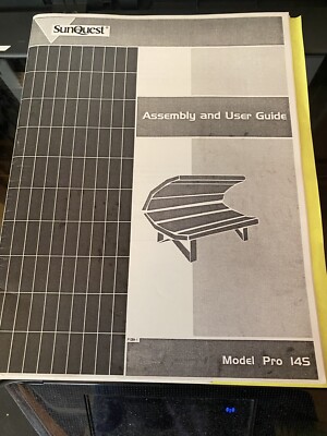 Sunquest Tanning Bed Model Pro 145 Assembly & User Guide Very RARE
