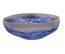 Mid-Century Modern Sweden Milan Vobruba Glass Bowl 11.5" Diameter Hand Spun